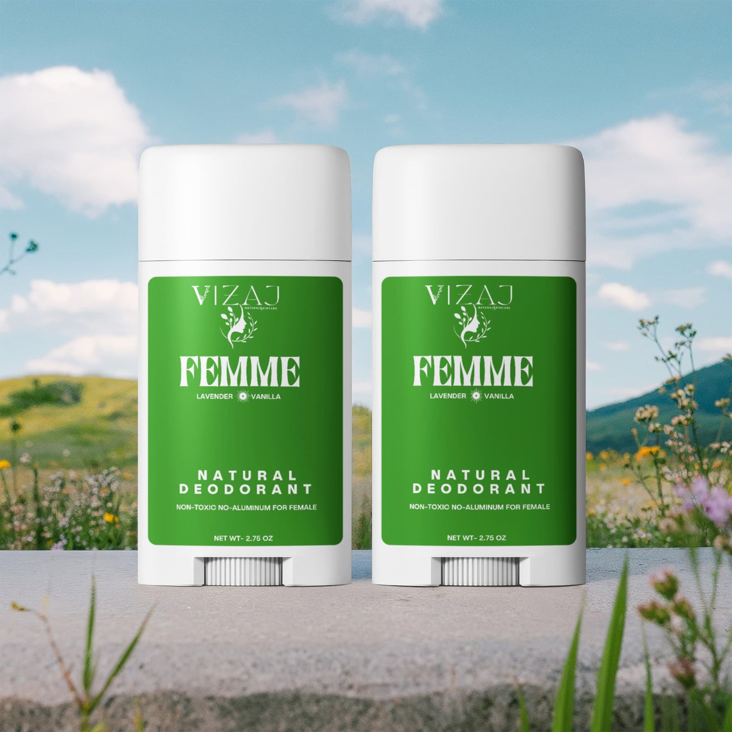 VIZAJ FEMME Natural Deodorant For Women (2-Pack)