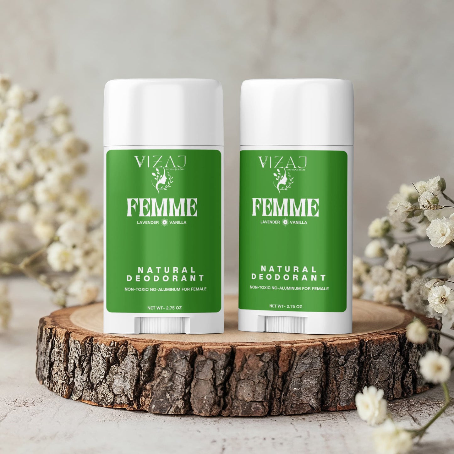 VIZAJ FEMME Natural Deodorant For Women (2-Pack)